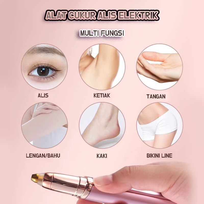 Jual Alat Cukur Alis Elektrik Pencukuran Bulu Eyebrow Trimmer Portable ...