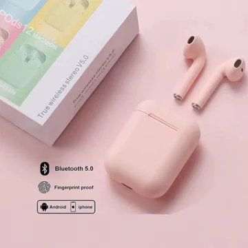 Headset Bluetooth Inpods Wireless I12 Macaron Earphone Tws Bluetooth 5.0 Warna Macaron