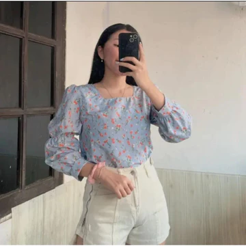 Stevani Margaritha Blouse Floral Premium Korean Blouse
