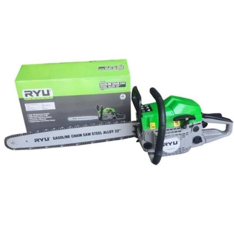 Jual Ryu gasoline chainsaw alloy rgs-22 mesin gergaji kayu 2 tak 22 ...