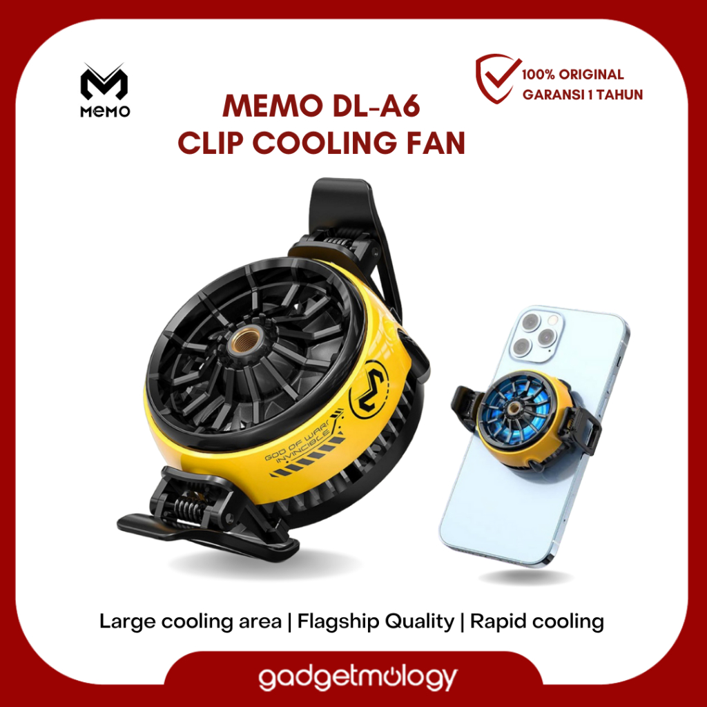 Jual Memo DLA6 Clip Phone Cooler Gaming Livestreaming Cooling Fan