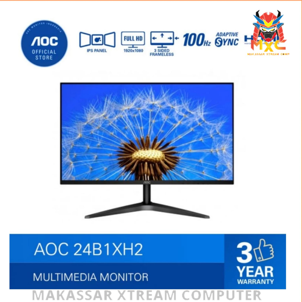 Jual Monitor Led Aoc B Xh Super Slim Monitor Ips Hz Fhd Ms