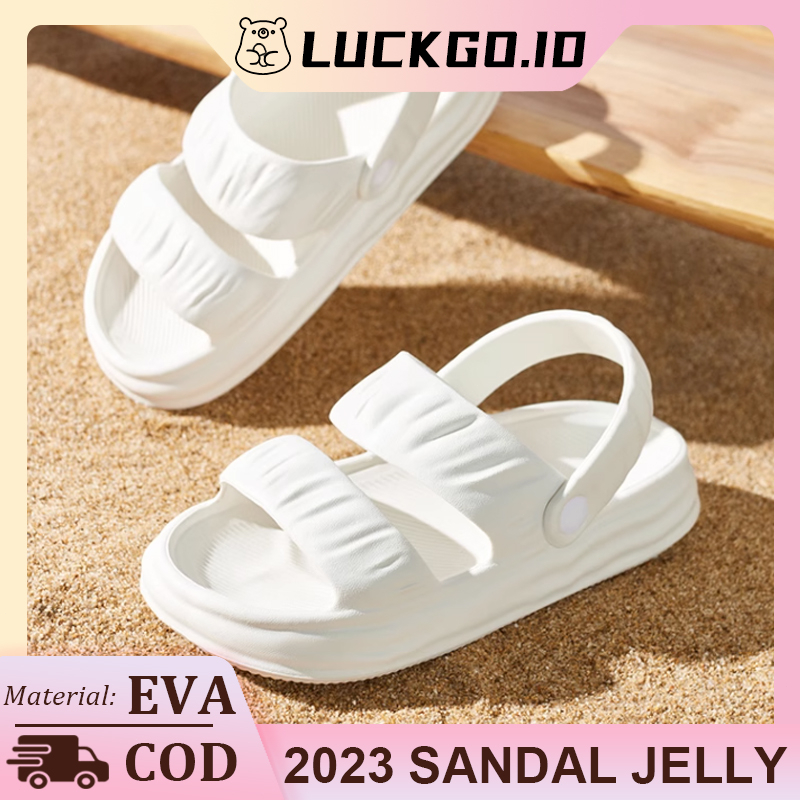 Jual Sandal Selop Wanita Kekinian Jelly Terbaru Sendal Tali Import Murah Empuk Perempuan Cewek