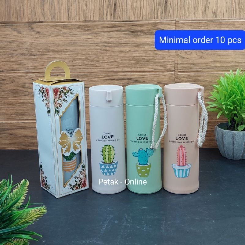 Jual Botol Tumbler Kaktus Kemasan Box Tenteng Motif Bunga Shopee