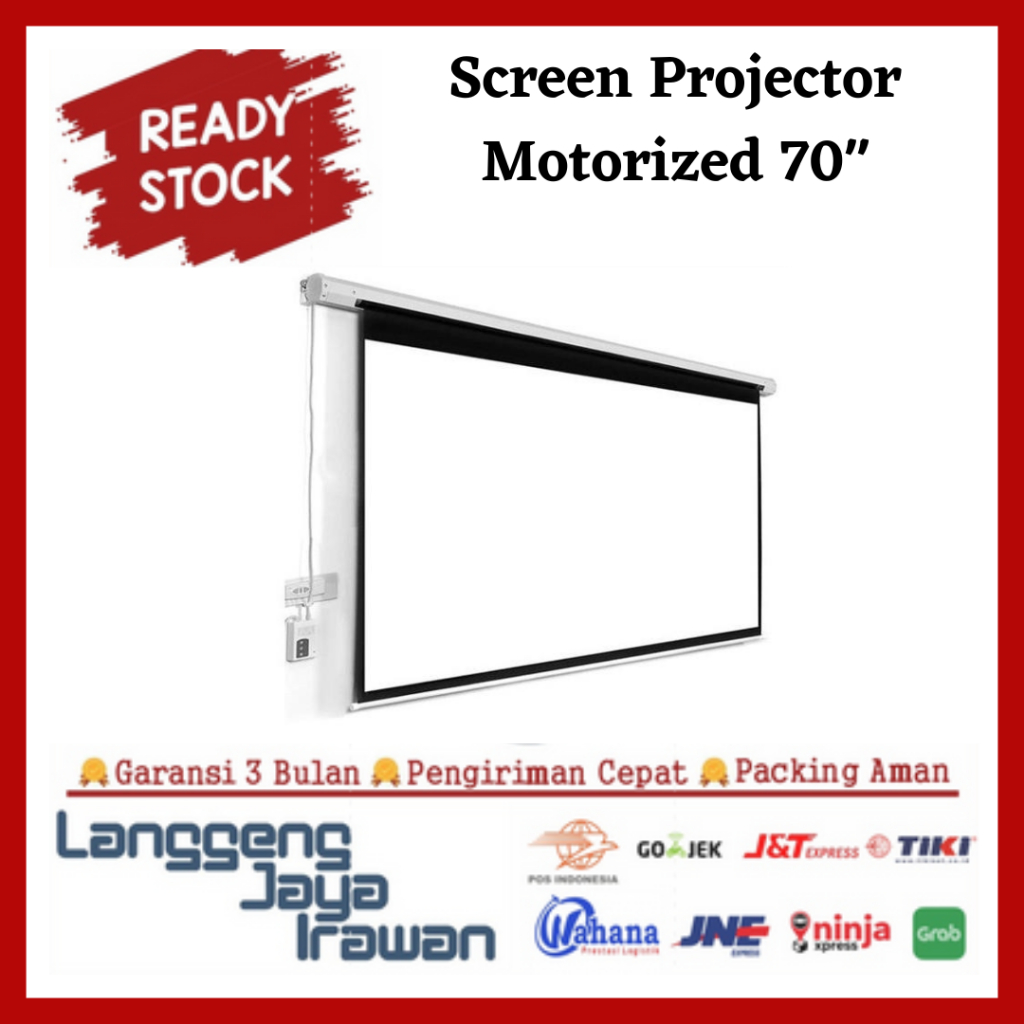 Jual Screen Proyektor Gantung Motorized 70 Layar Projector Electric