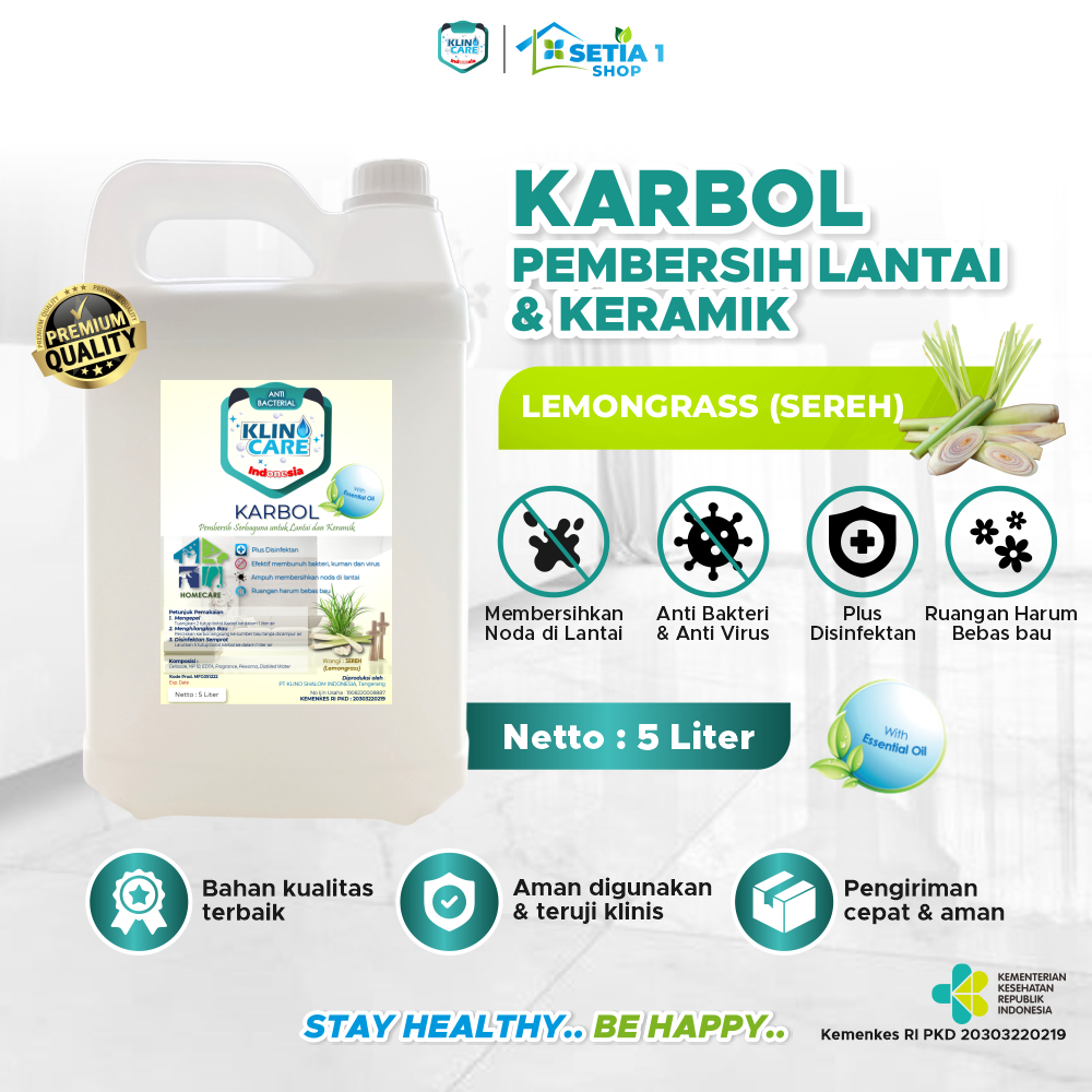 Jual Karbol Sereh Klino Care 5 Liter Pembersih Lantai Serbaguna