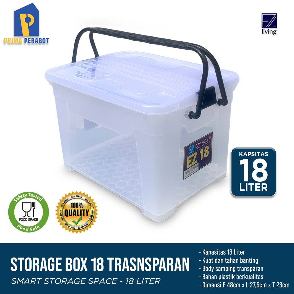 Jual Storage Box MultiFungsi Box Container 18 L Transparan Shopee
