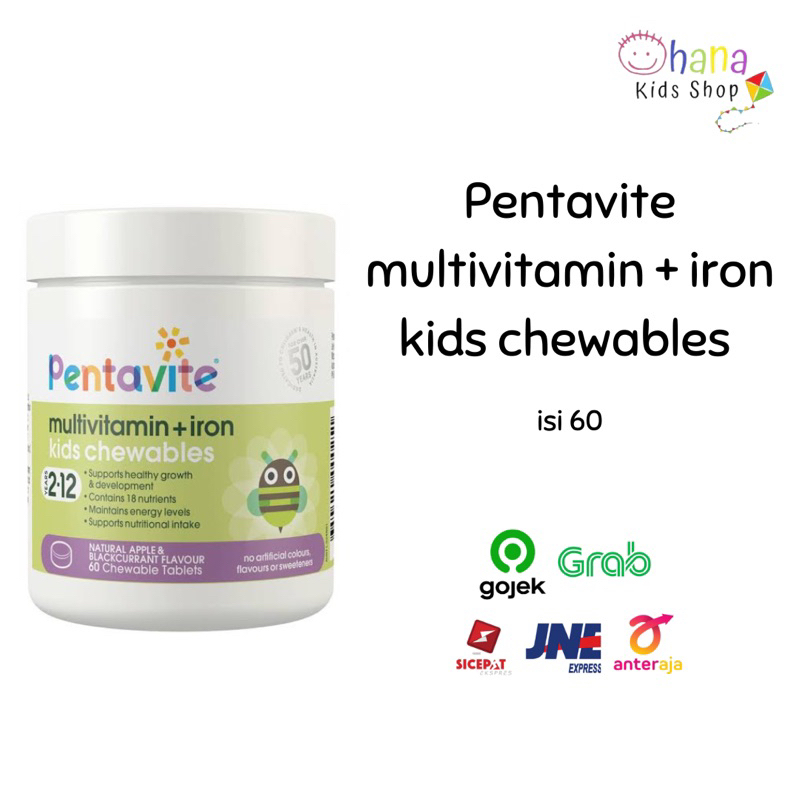 Jual Pentavite Multivitamin Iron Kids Chewables 60 tablet Shopee