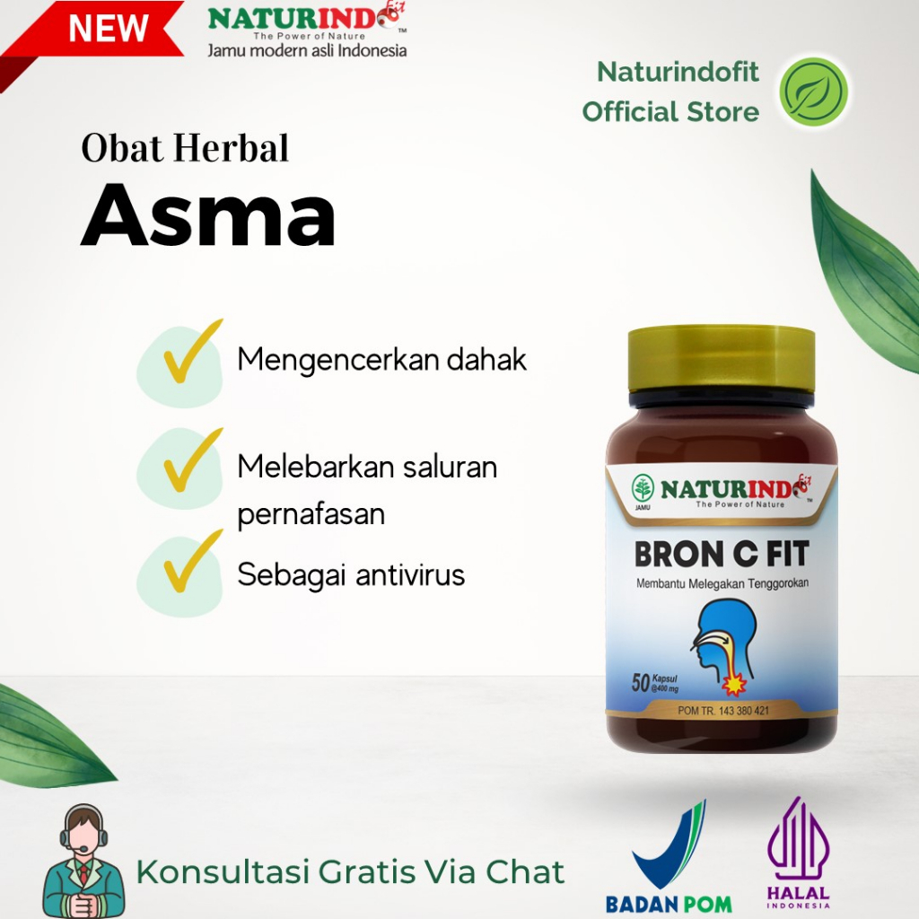 Jual BRON C FIT Obat herbal Asma Sesak Nafas Meredakan Batuk Berdahak