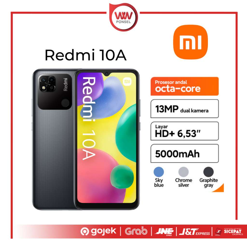 Jual Hp Xiaomi Redmi 10A RAM 3GB Internal 32GB Garansi Resmi | Shopee ...