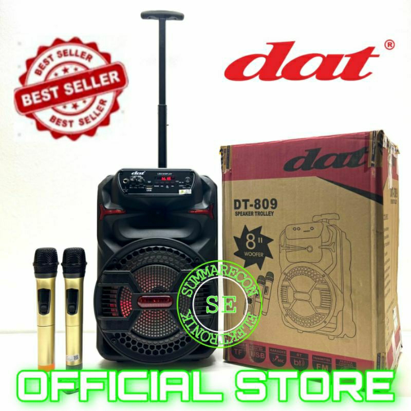 Jual speaker portable with mic wireless dat dt809 speaker karaoke