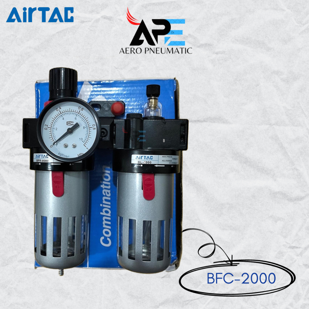 Jual AIR FILTER REGULATOR DAN LUBRICATOR AIRTAC BFC-4000 drat 1/2 ...