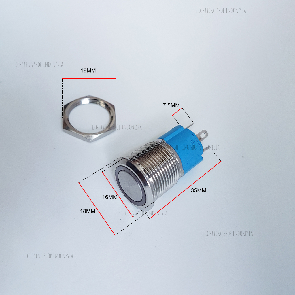 Jual Saklar Led on/off Switch Tombol Push Button Universal | Shopee ...