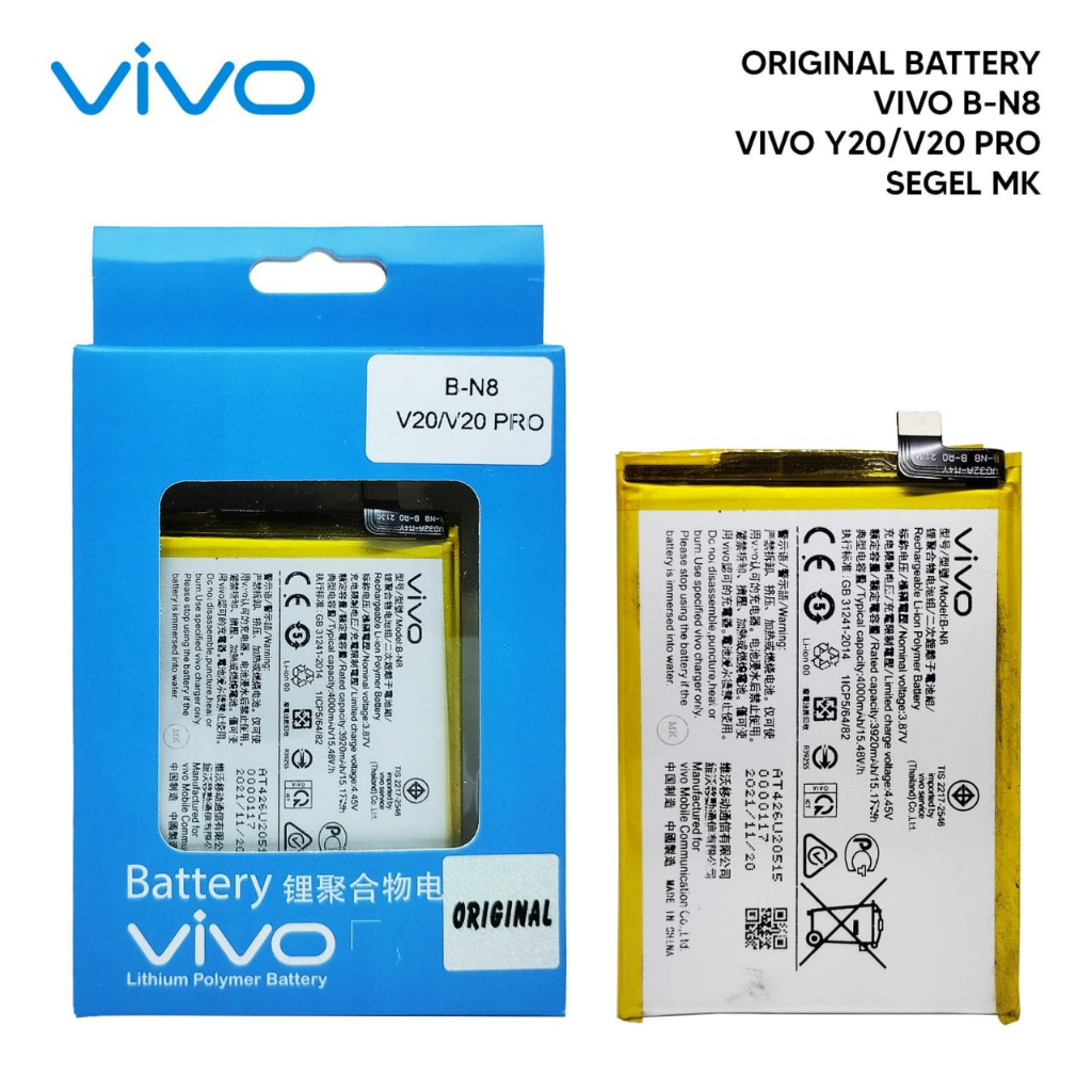 Jual BATERAI VIVO B-N8 V20/V20 PRO ORIGINAL 100 GRADE B | Shopee Indonesia