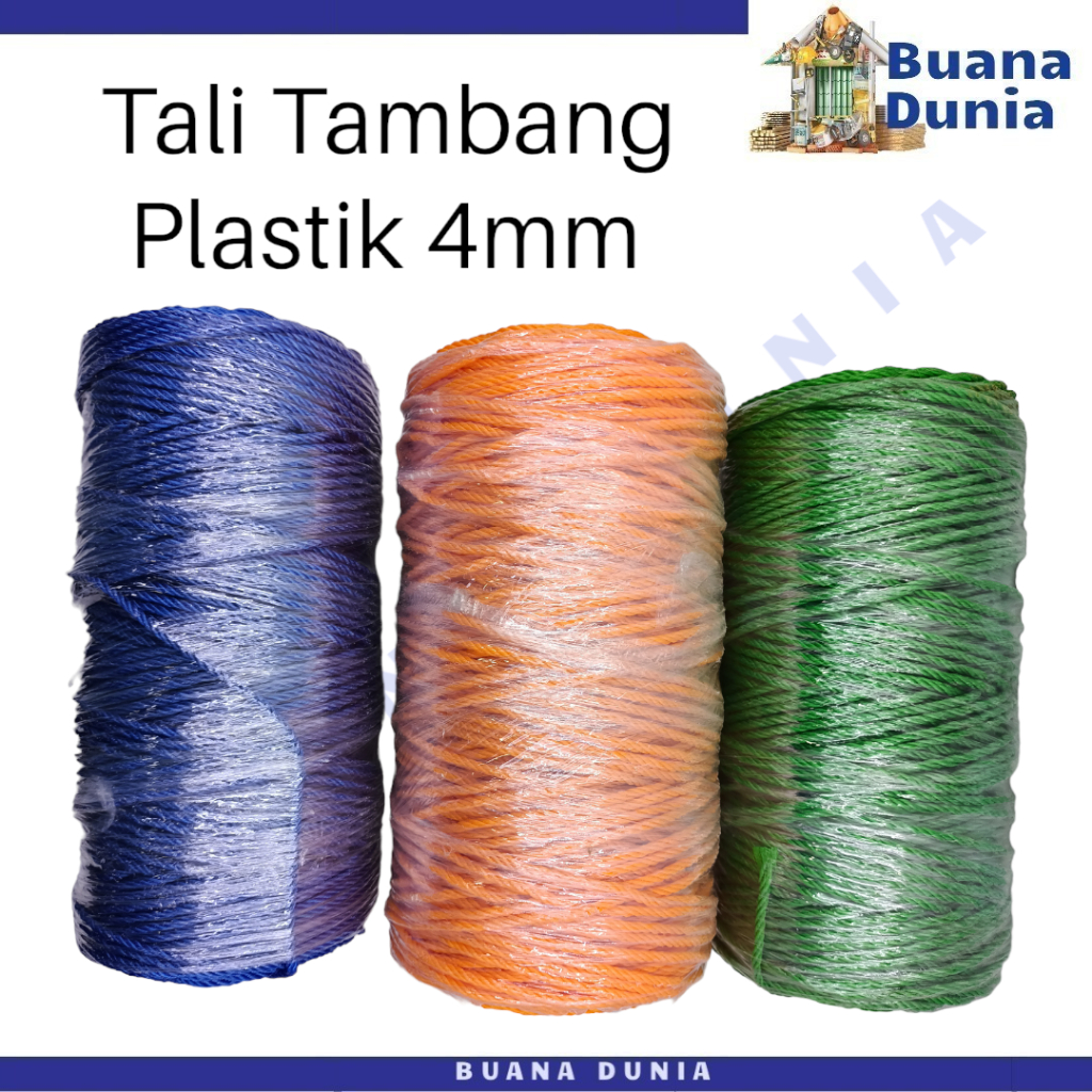 Jual Tali Tambang Plastik Mm Tali Plastik Nylon Warna Warni Mtr