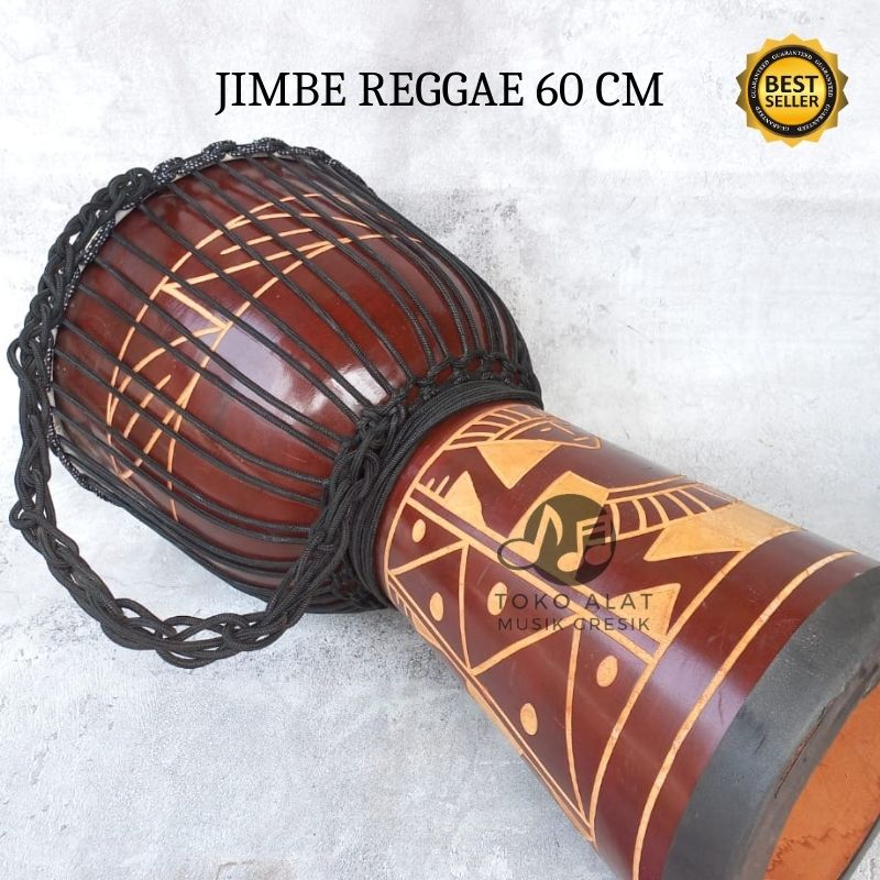 Jual Djimbe Jumbo Kendang Jimbe Reggae Tinggi 60cm Kulit Asli Motif ...