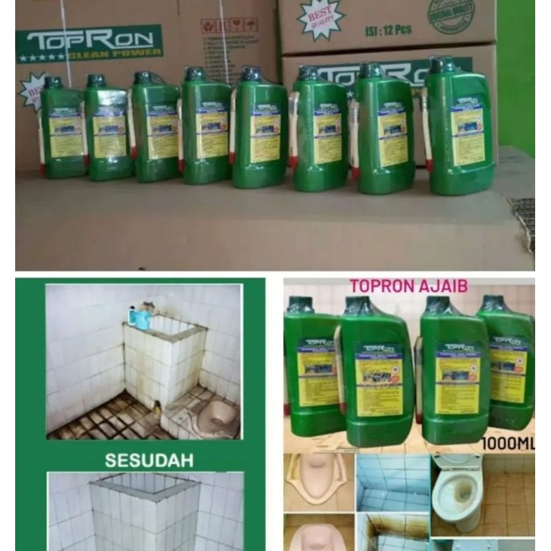 Jual Topron power clean pembersih kerak keramik original 1L | Shopee ...