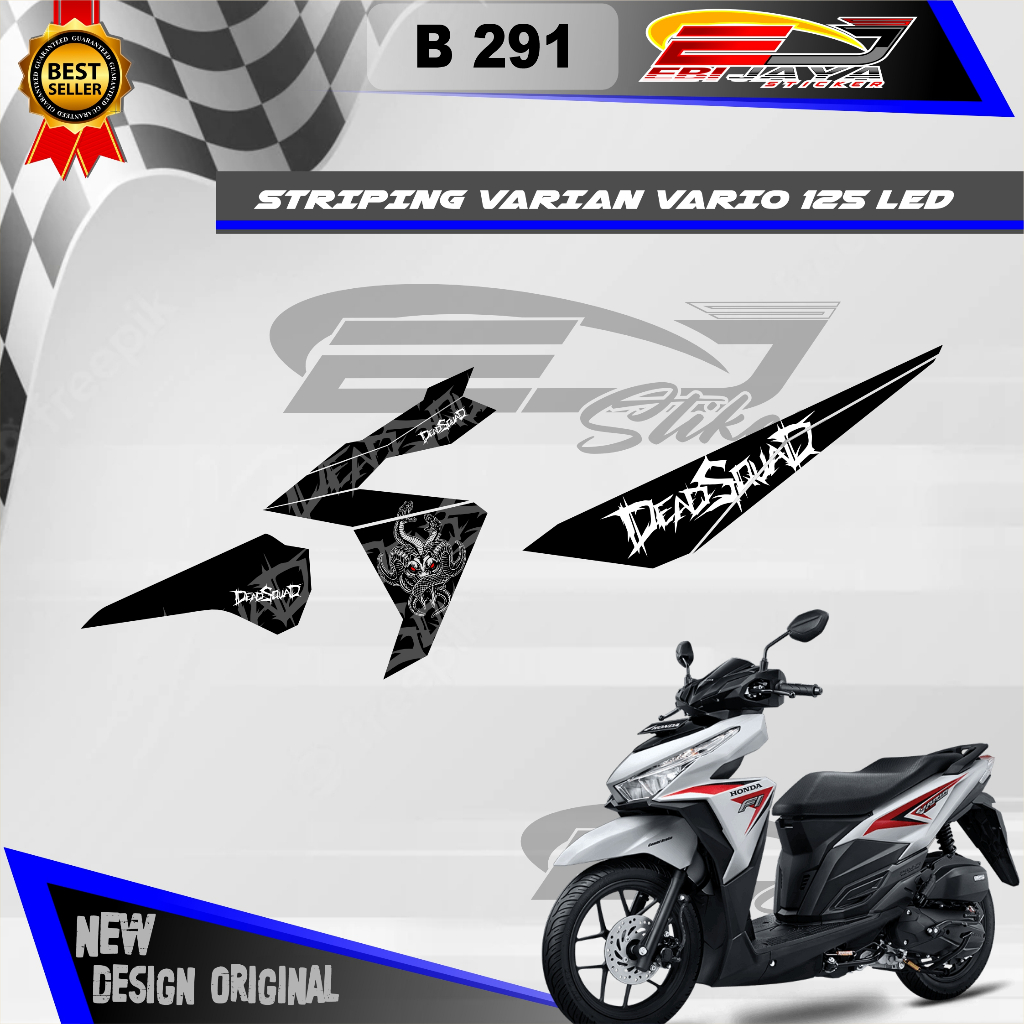 Jual TERBARU STRIPING DECAL VARIO 15 LED SIMPEL KONSEP DEADSQUAD