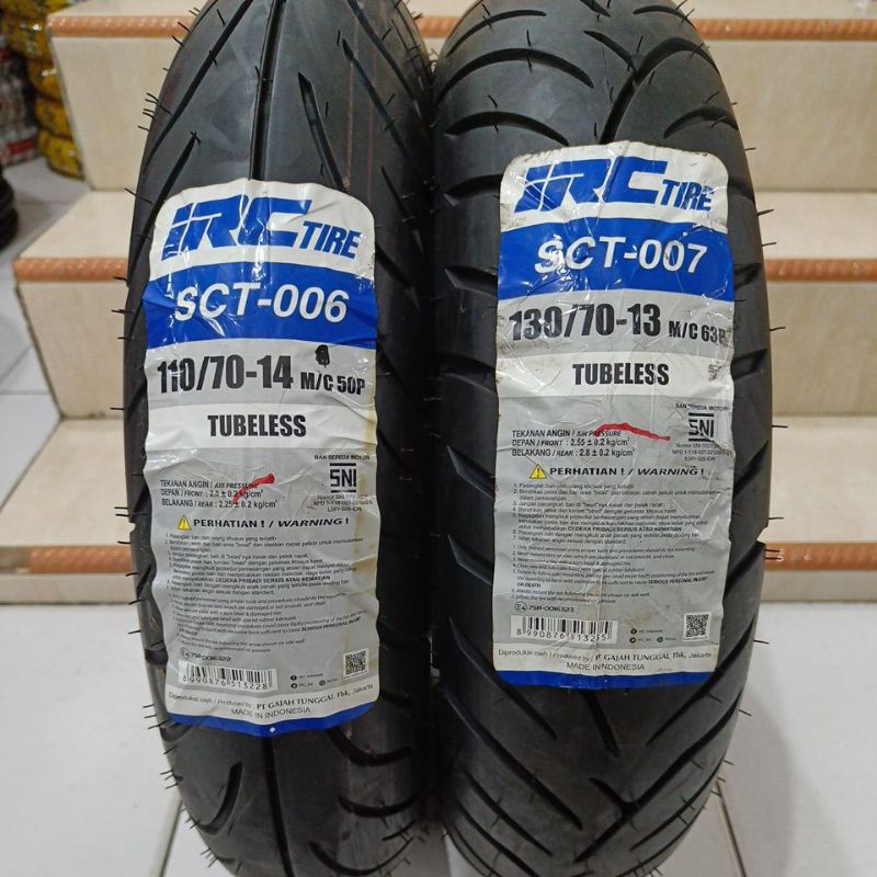 Jual BAN IRC 110/70-14 & 130/70-13 TUBELESS SCT-007 BAN NMAX