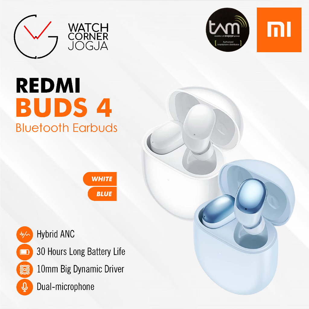 Jual Xiaomi Redmi Buds 4 TWS Earbuds ANC Mode Bluetooth 5.2 ORIGINAL ...