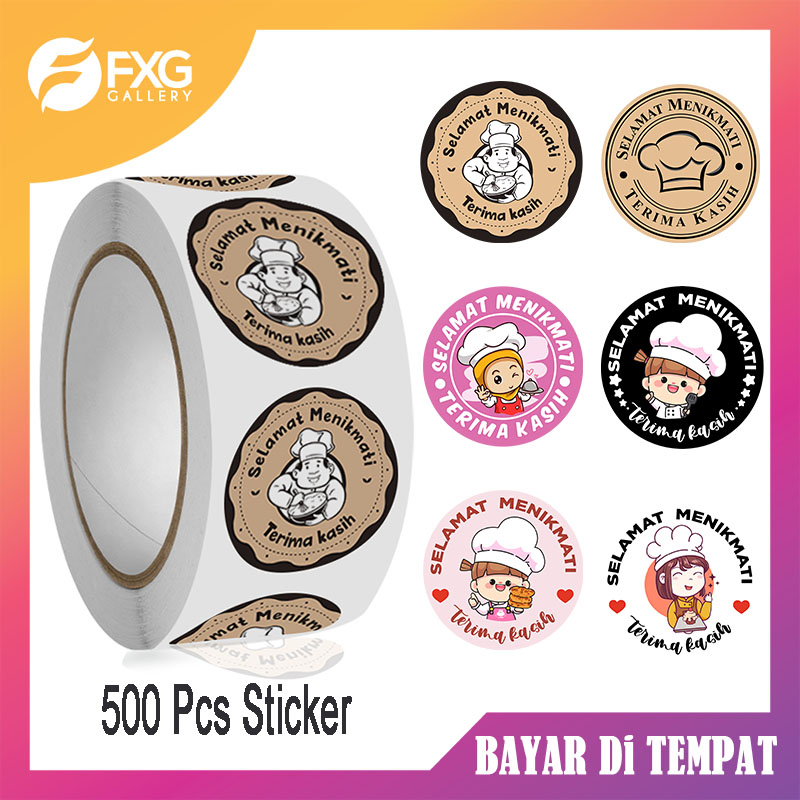 Jual FXG - 1 ROLL 500Pcs Sticker Serbaguna Stiker Makanan Thankyou