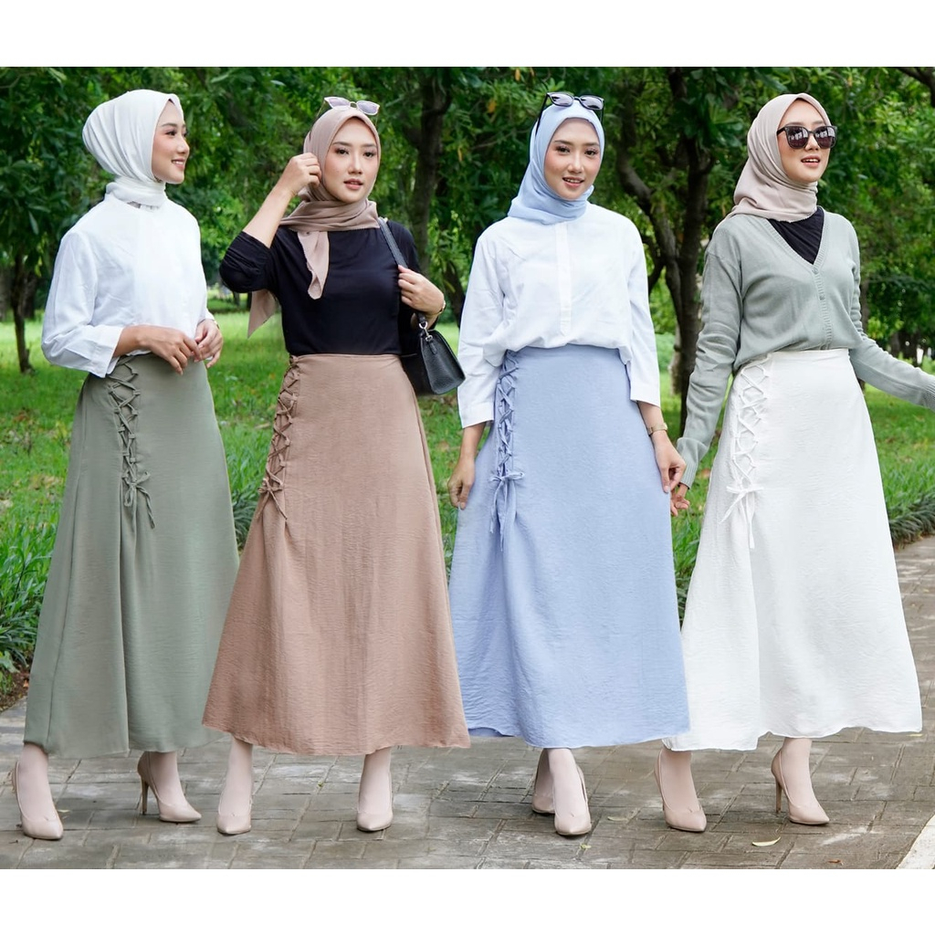 Jual ROK AESTHETIC BAHAN CRINCLE // ROK SIMPUL KOREA PREMIUM // ROK ...