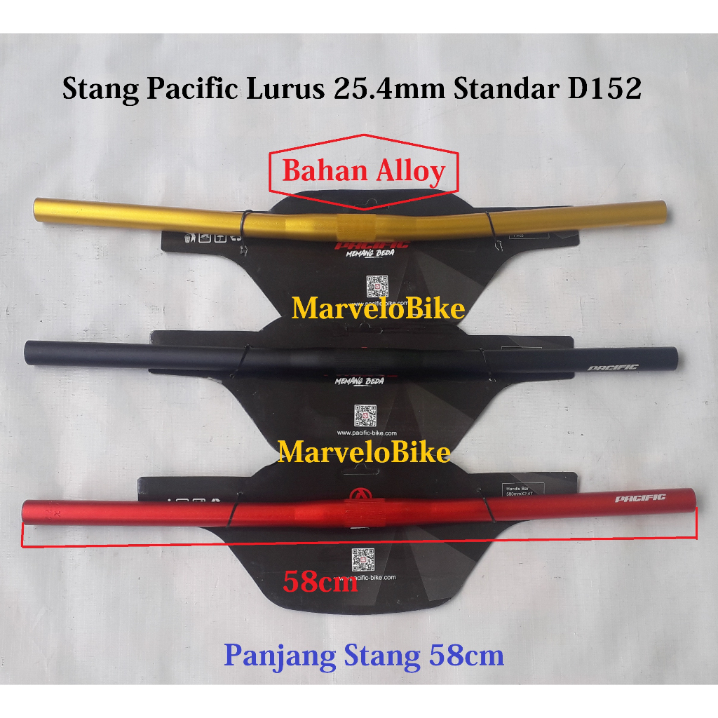 Jual HandleBar Flat Bar Pacific Stang Sepeda Lipat MTB Pacific 25.4mm ...