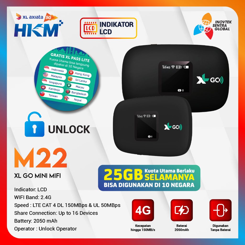 Jual Hkm M M Modem Mifi Wifi Xl Go Izi G Lte Bypass Garansi