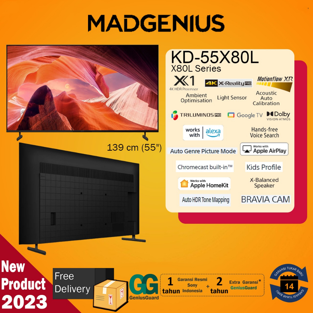 Jual SONY Original LED TV KD55X80L / KD55X80L / KD 55X80L 4K HDR Smart