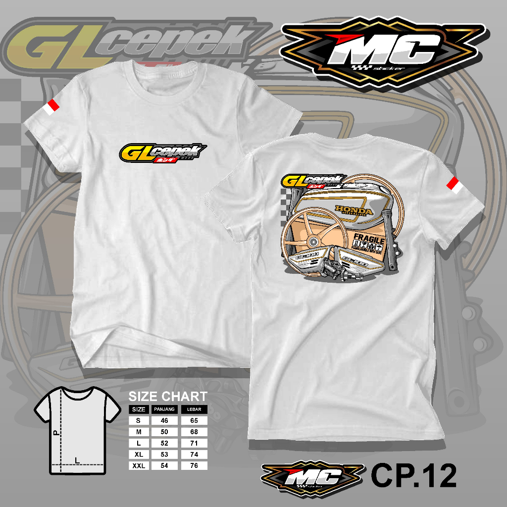 Jual Kaos Racing Gl 100 Part Aksesoris Motor Gl Cepek Kaos Pria