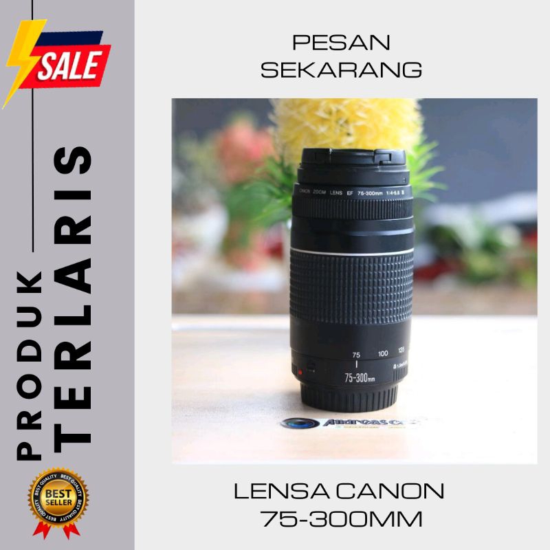 Jual LENSA TELLE 75 300MM CANON COCOK BUAT FOTO SPORT PALING BANYAK DI