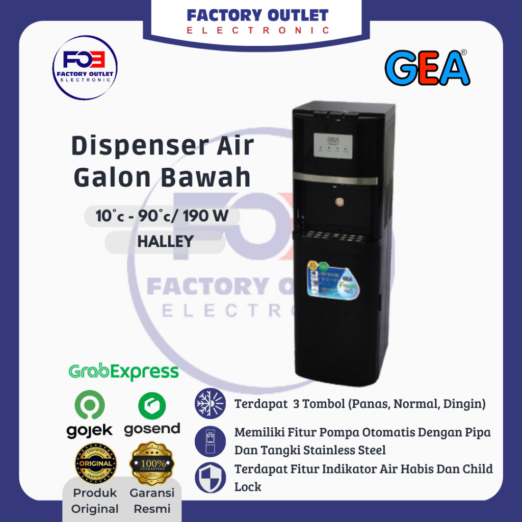 Jual Gea Halley Dispenser Galon Bawah Hot Cool Normal Low Watt Shopee Indonesia 9292