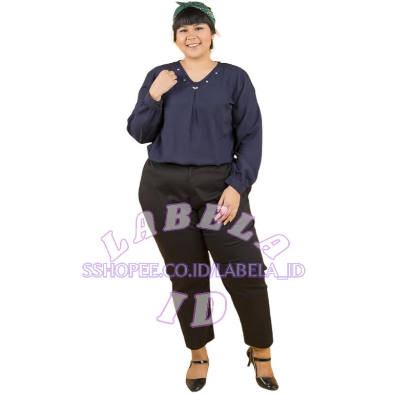 Jual Jumbo Baggy Pants Strect Premium Bb 100kg Celana Panjang Wanita Bahan Twill Streact Big 5523