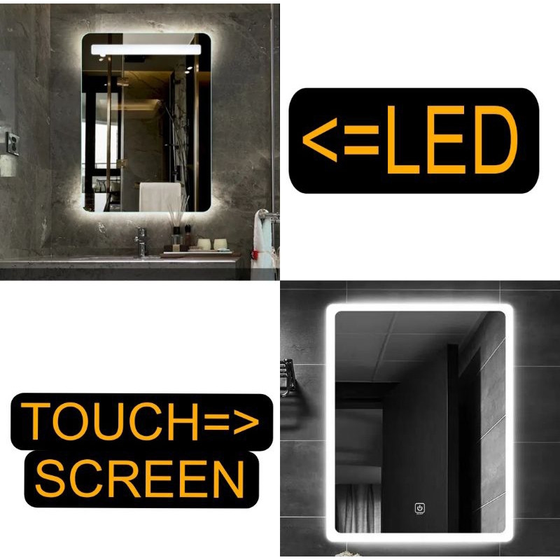 Jual Cermin Led Kamar Mandi Wastafel Cermin Toilet Cermin Dinding Touch