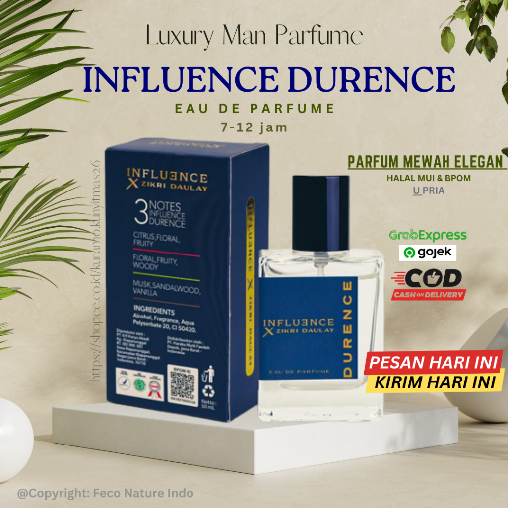 Jual Parfum Durence Influence X Zakir Daulay Original Bpom Aroma Khas And Fresh Tahan Lama Hingga