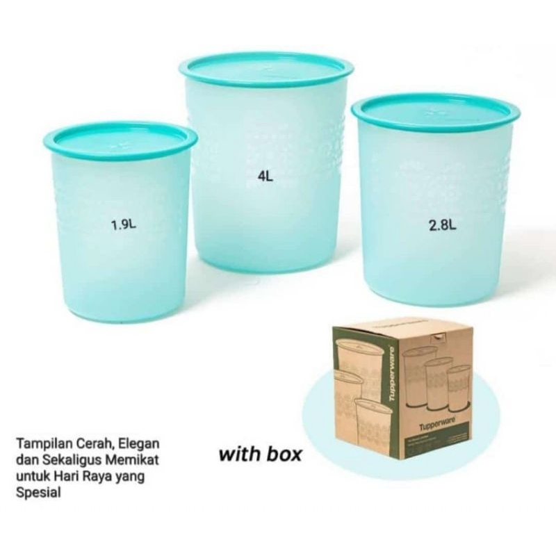 Jual Tupperware Trio Mosaic Canister 3pcs toples 3ukuran Ada Box ...