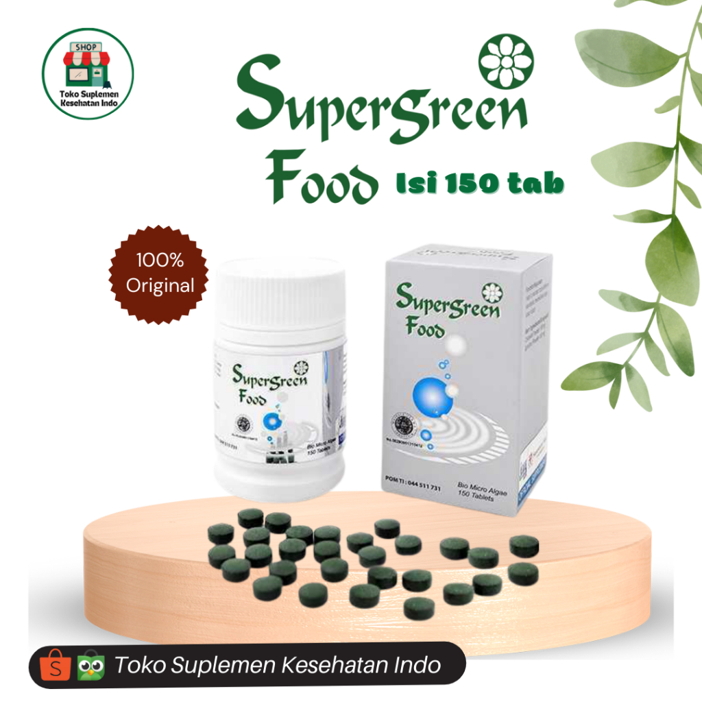 Jual Supergreen Food 50 Tabs KK Indonesia ORIGINAL | Shopee Indonesia