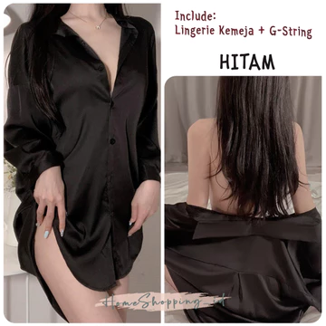 Kemeja Bigszie Wanita Kemeja Lingerie Oversize Baju Tidur Satin Wanita Lingerie Satin Baju Sexy