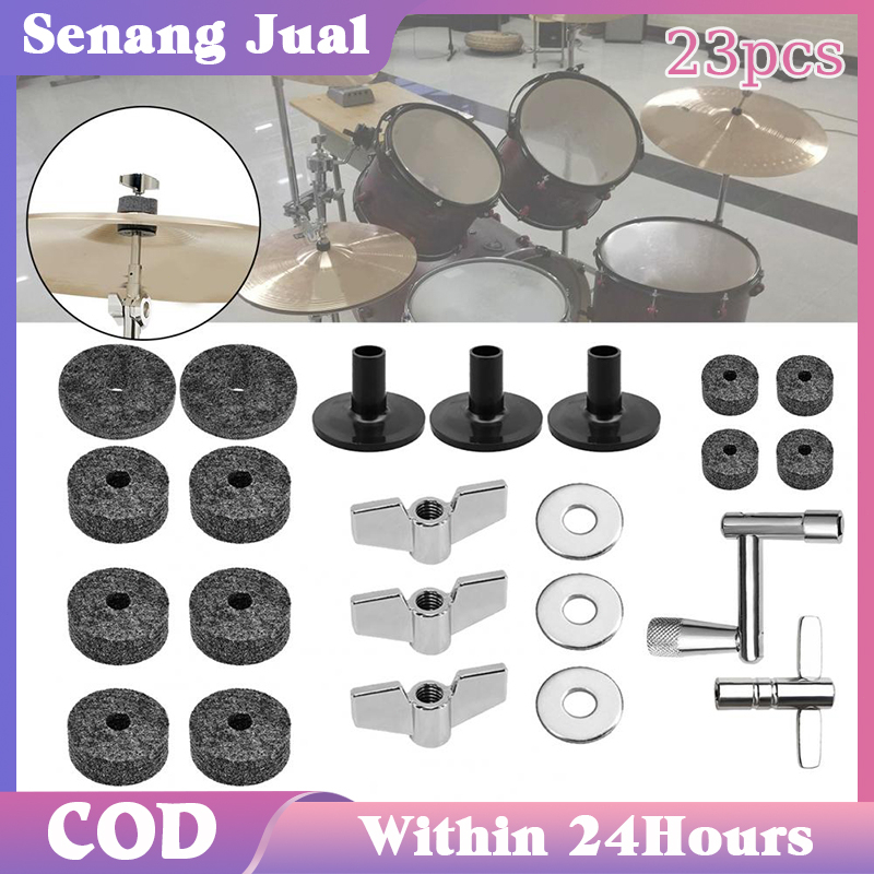 Jual 23PCS Cymbal Drum Set Wing Nut Sleeve Cymbal Ring Washer Felt Drum