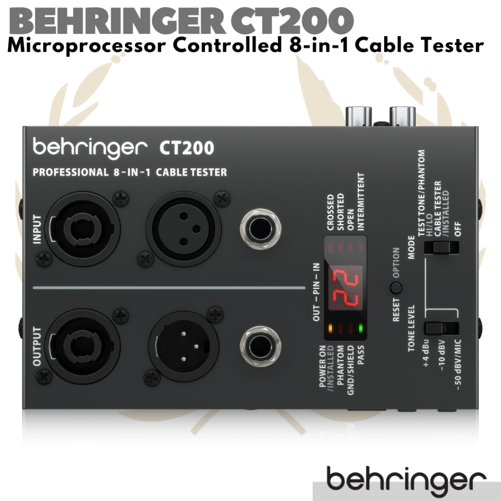 Jual BEHRINGER CT200 Microprocessor Controlled 8 in 1 Cable Tester ...