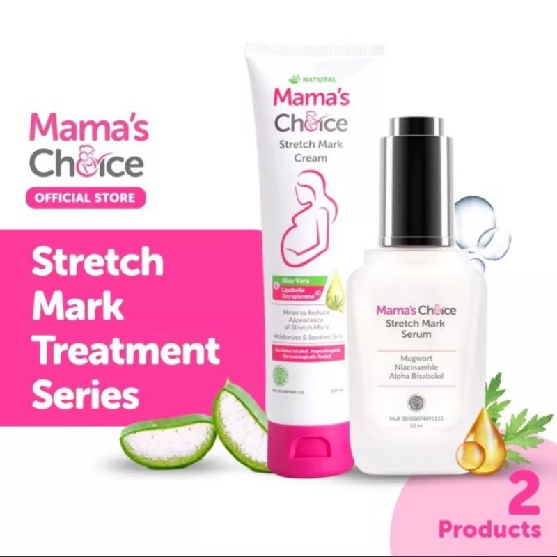 Jual Stretch Mark Treatment Mama's Choice Cream & Serum Krim Anti ...