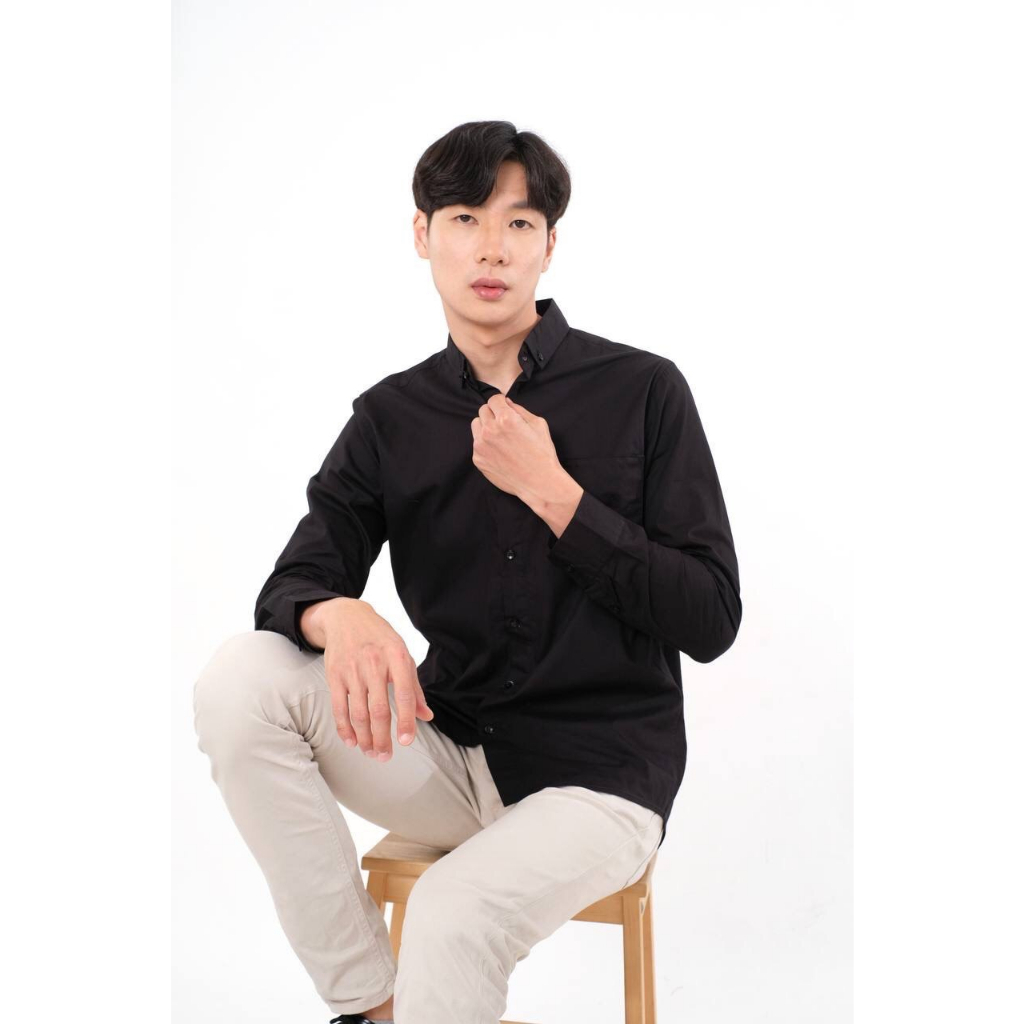 Jual KEMEJA SIMPLE BASIC BLACK | Shopee Indonesia