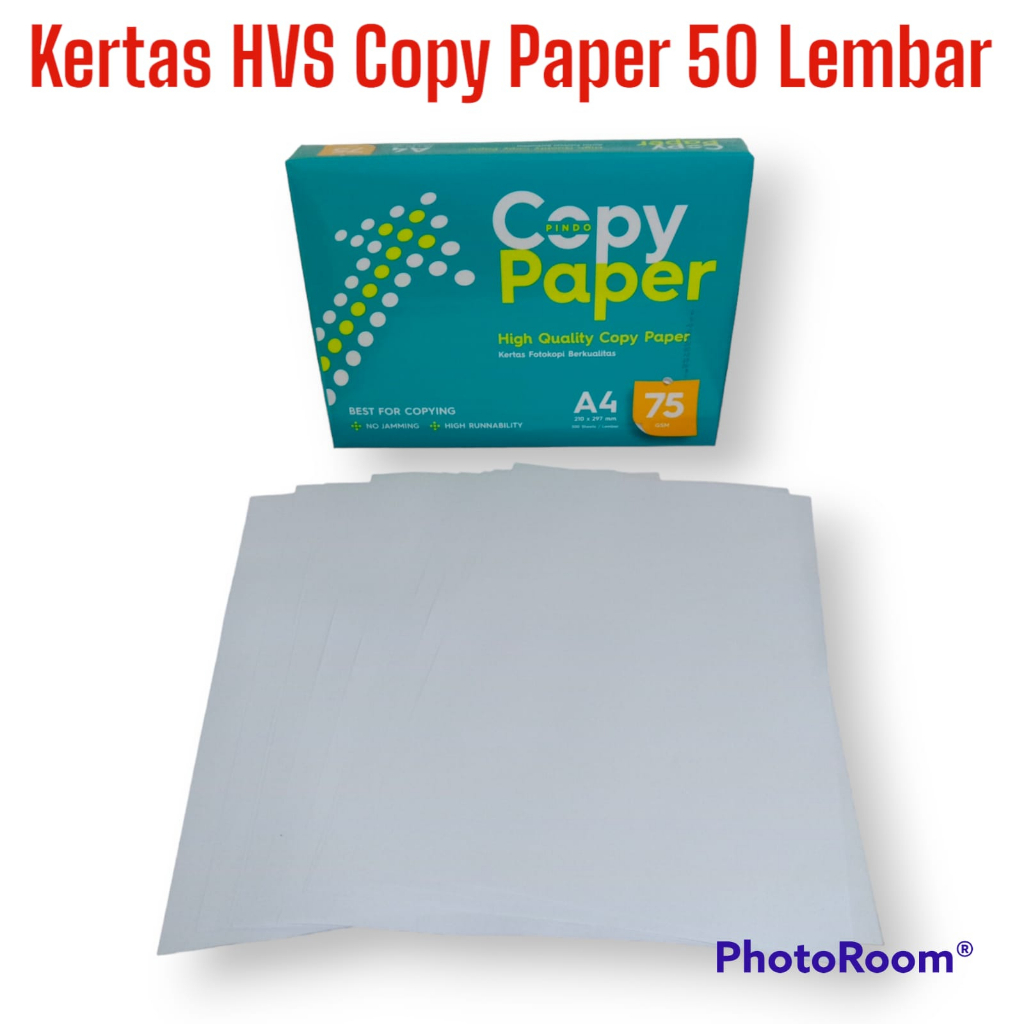 Jual KERTAS HVS UKURAN A4 / COPY PAPER / KERTAS FOTOKOPI 75 GSM ISI 50 ...