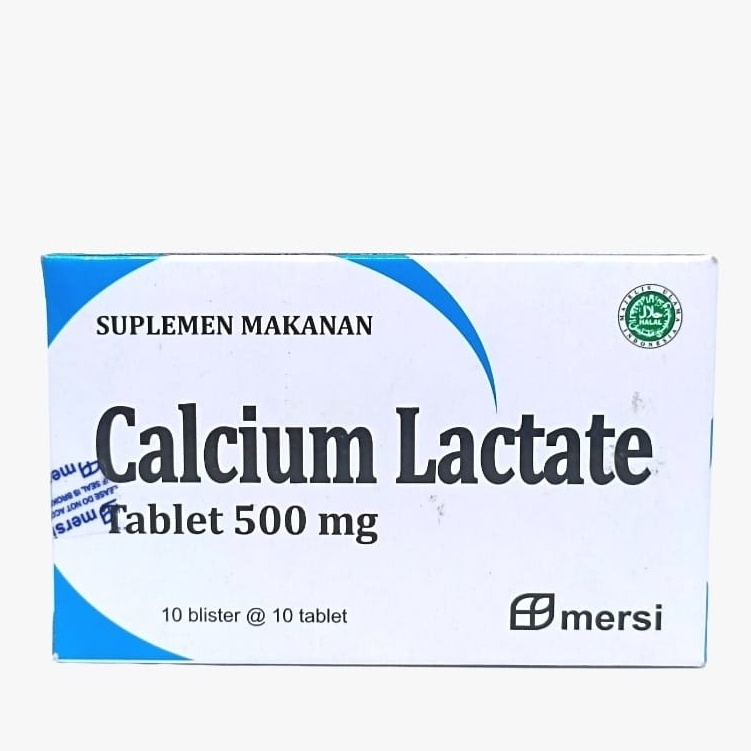Jual [DEPO] Calcium Lactate Mersifarma 500 Mg Per Box Isi 10 Blister 10