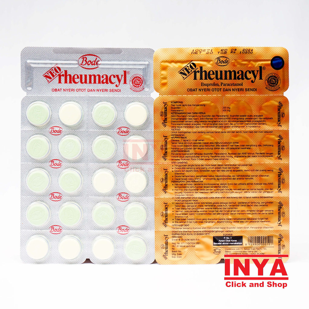 Jual NEO RHEUMACYL BODE 20 Tablet Lapis Dua BLISTER - Obat Nyeri Otot ...