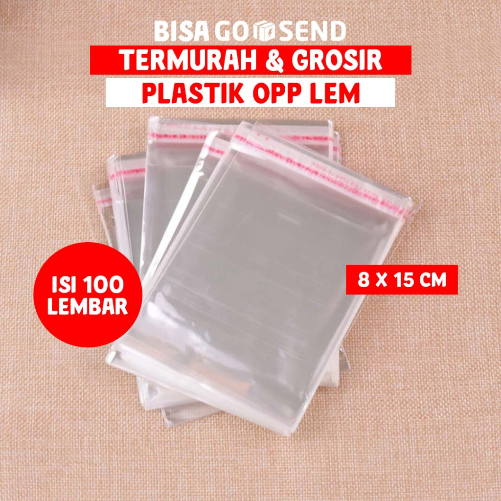 Jual Plastik Opp Lem 1pack 100pcs 7x15 8x15 9x15 6x18 Plastik Bening Seal Lem Dengan Perekat 1186