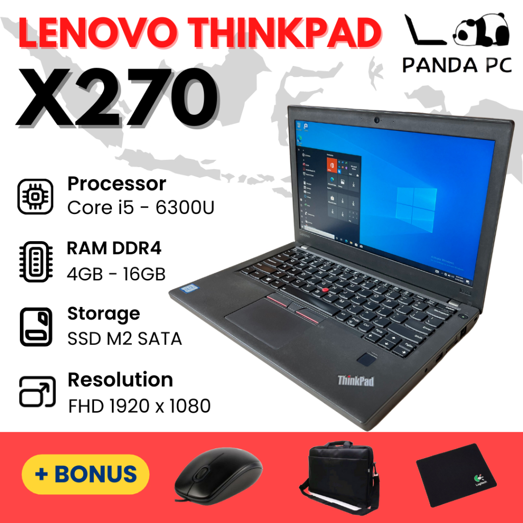 Jual Lenovo Thinkpad X270 Core I5 6300u Gen 6 Full Hd Laptop Second