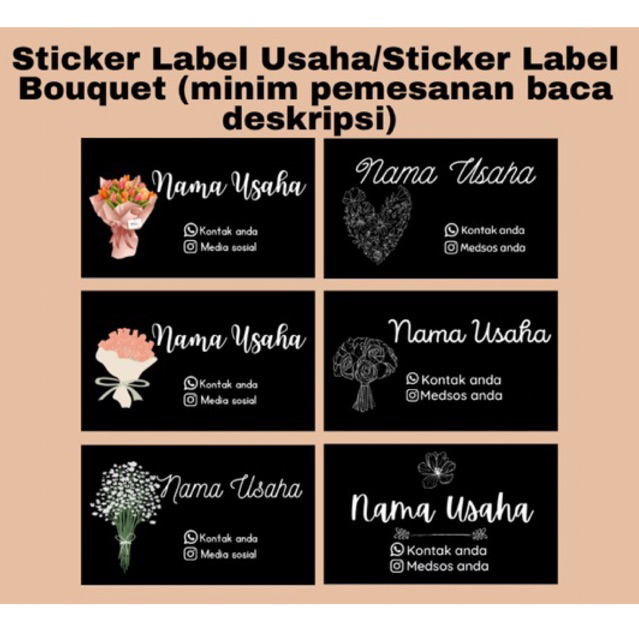 Jual Sticker Label Bouquet Bunga/Sticker Buket Bunga / Label Bouquet