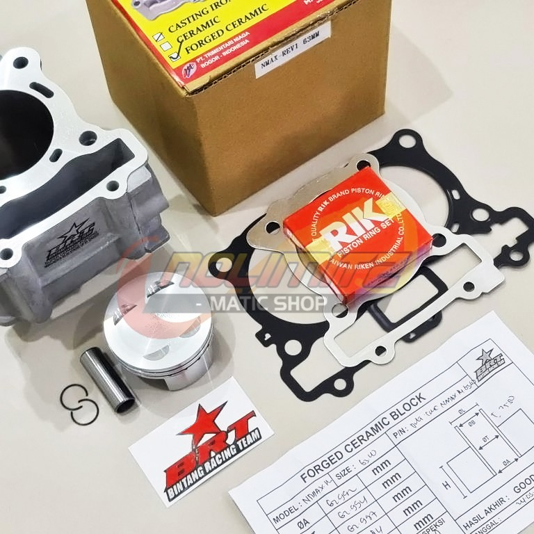 Jual Blok Mesin BRT Bore Up Piston 63mm NMAX Aerox Lexi WR XSR R15 ...