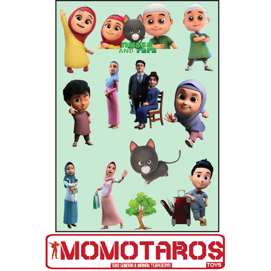 Jual Sticker murah anti air Nussa and Rara 1 pc | Shopee Indonesia